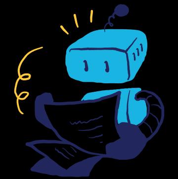 robot looking at documents