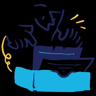 person looking through papers